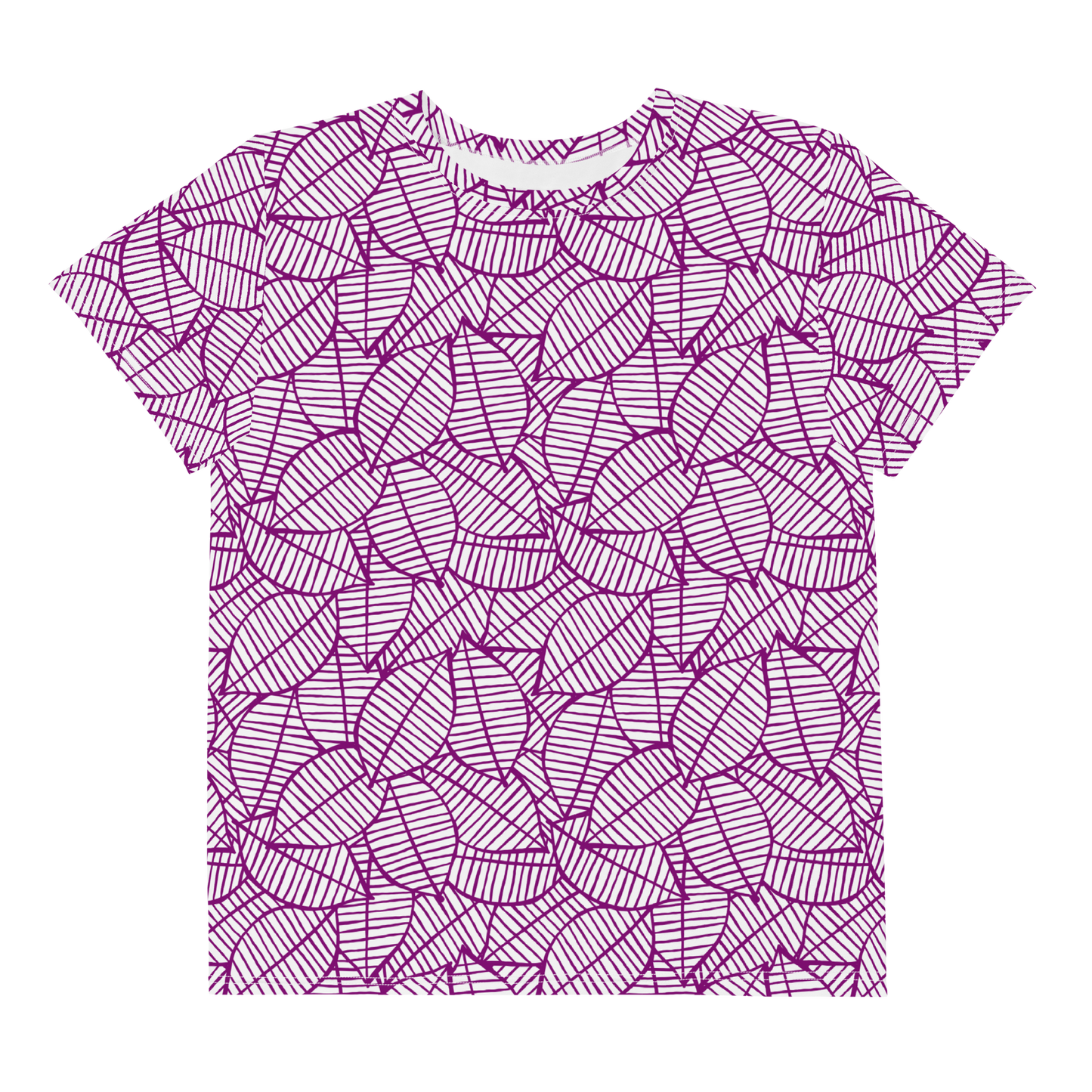 Colorful Fall Leaves | Seamless Patterns | All-Over Print Youth Crew Neck T-shirt - #7