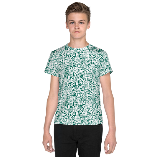 Colorful Fall Leaves | Seamless Patterns | All-Over Print Youth Crew Neck T-shirt - #9
