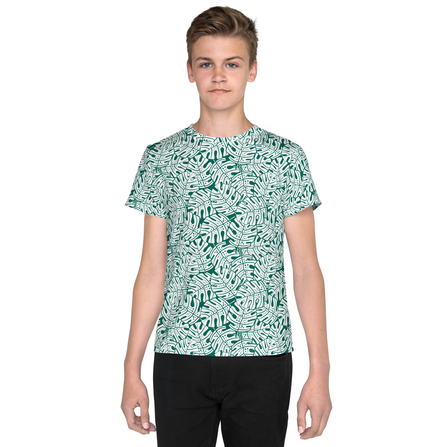 Colorful Fall Leaves | Seamless Patterns | All-Over Print Youth Crew Neck T-shirt - #9