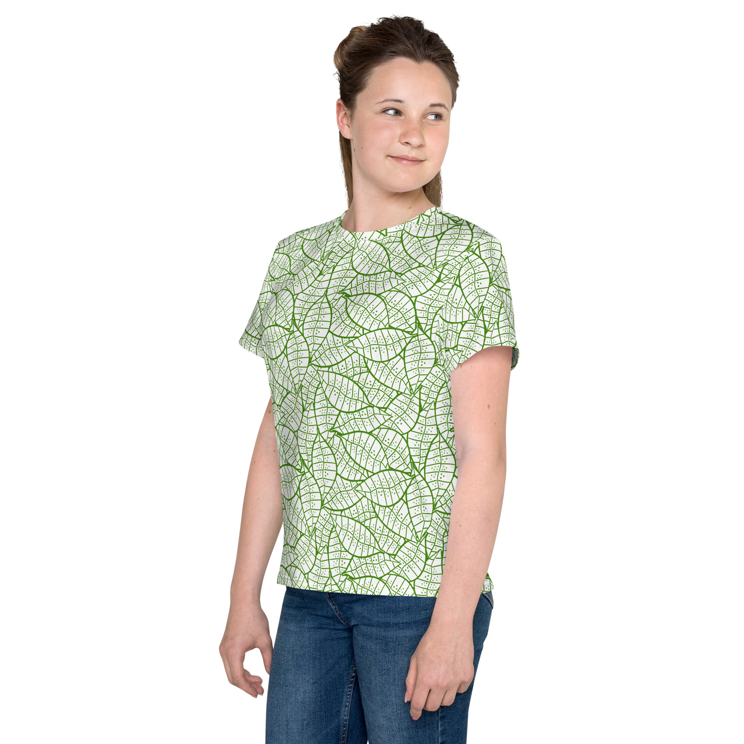 Colorful Fall Leaves | Seamless Patterns | All-Over Print Youth Crew Neck T-shirt - #4