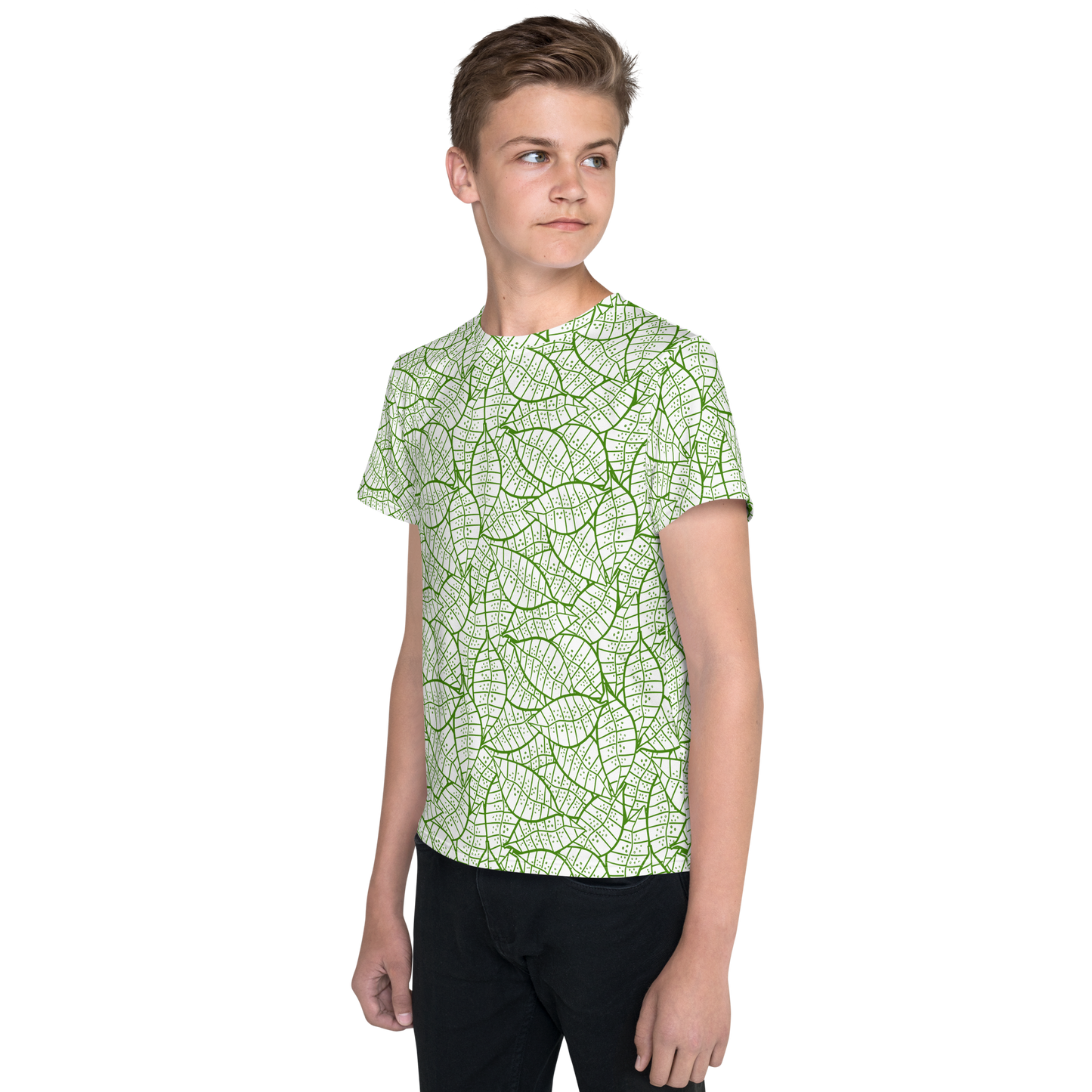 Colorful Fall Leaves | Seamless Patterns | All-Over Print Youth Crew Neck T-shirt - #4