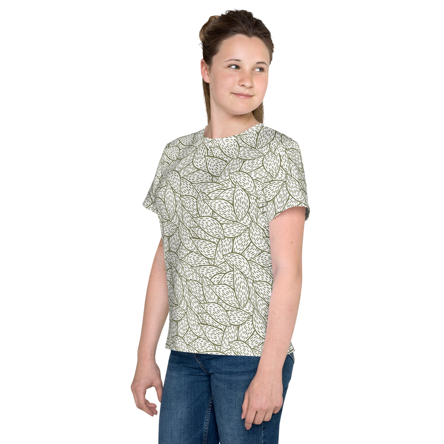 Colorful Fall Leaves | Seamless Patterns | All-Over Print Youth Crew Neck T-shirt - #6