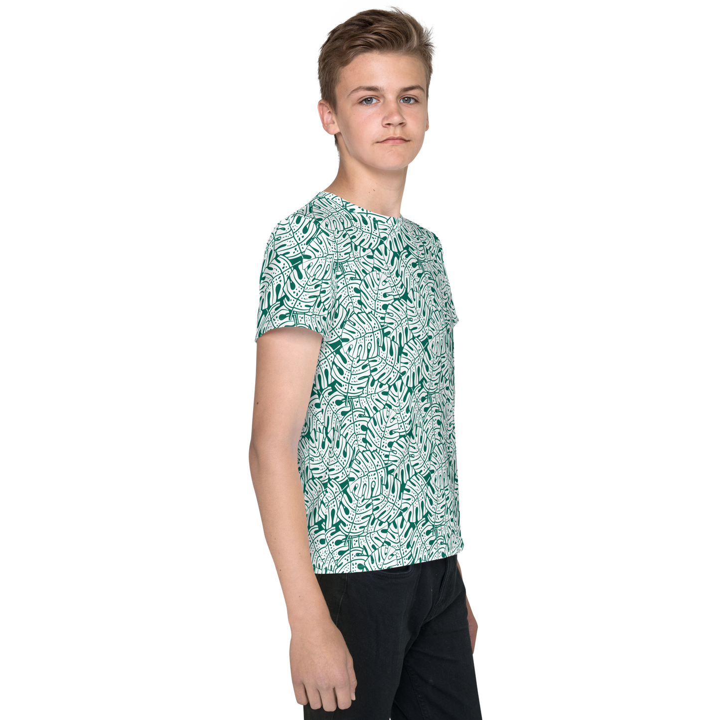 Colorful Fall Leaves | Seamless Patterns | All-Over Print Youth Crew Neck T-shirt - #9