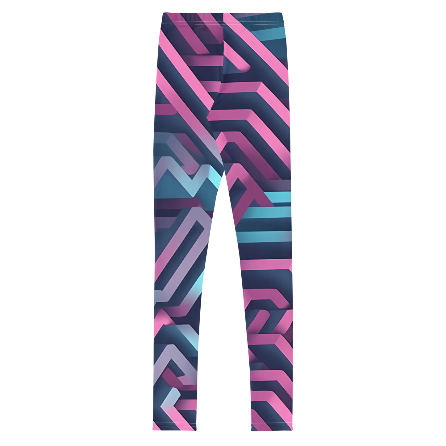 3D Maze Illusion | 3D Patterns | All-Over Print Youth Leggings - #4