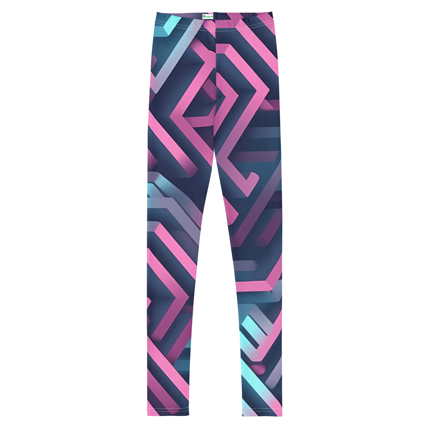 3D Maze Illusion | 3D Patterns | All-Over Print Youth Leggings - #4