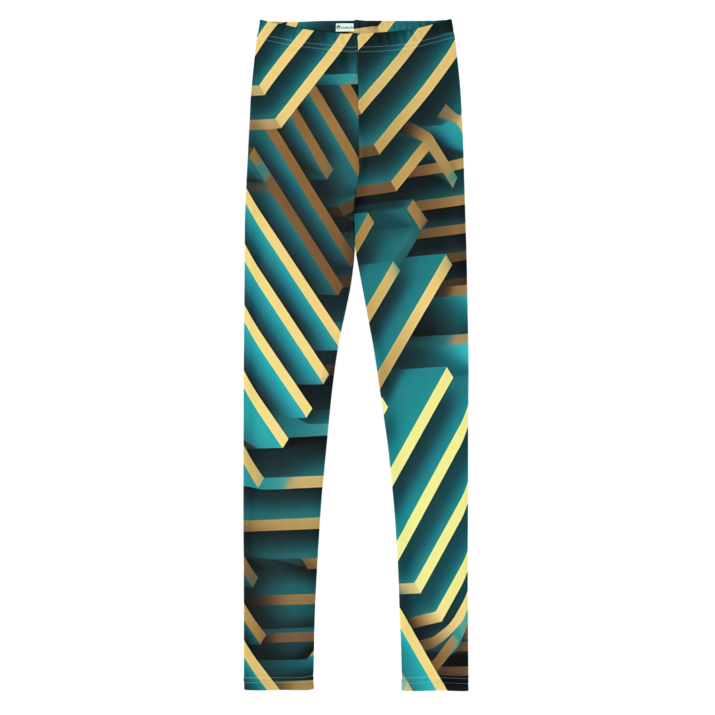 3D Maze Illusion | 3D Patterns | All-Over Print Youth Leggings - #5