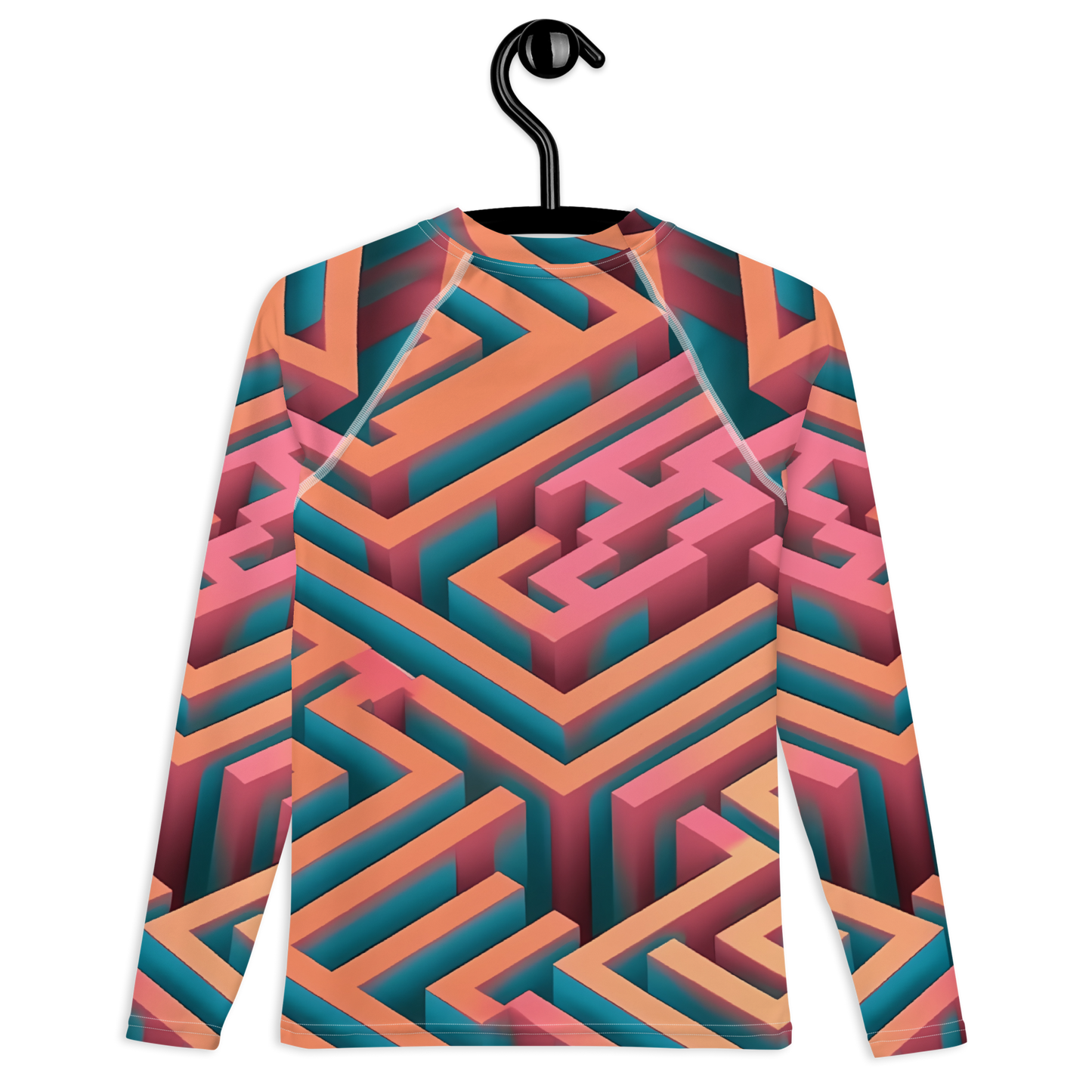 3D Maze Illusion | 3D Patterns | All-Over Print Youth Rash Guard - #1