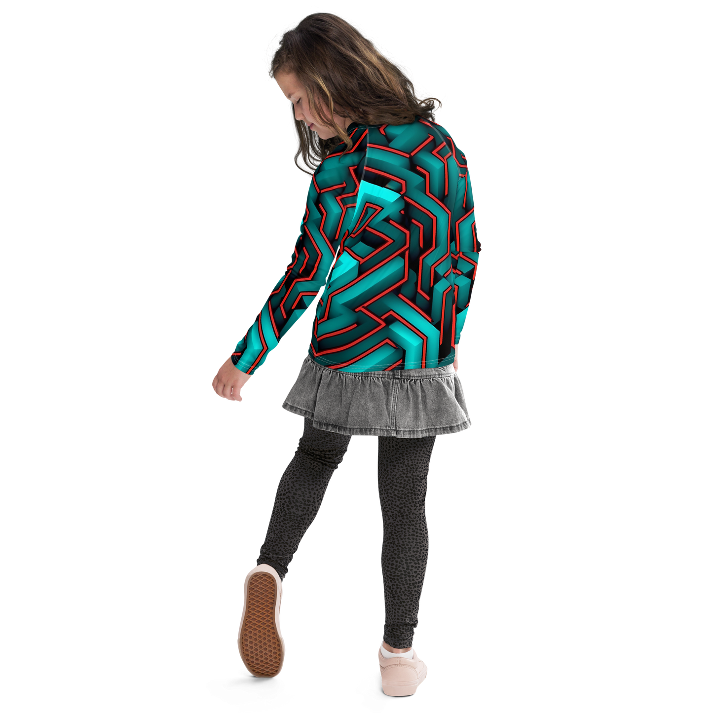 3D Maze Illusion | 3D Patterns | All-Over Print Youth Rash Guard - #2