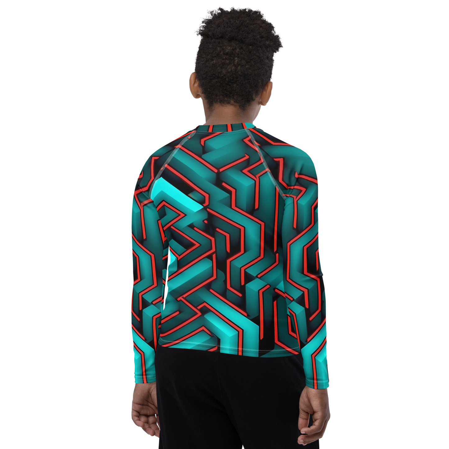 3D Maze Illusion | 3D Patterns | All-Over Print Youth Rash Guard - #2