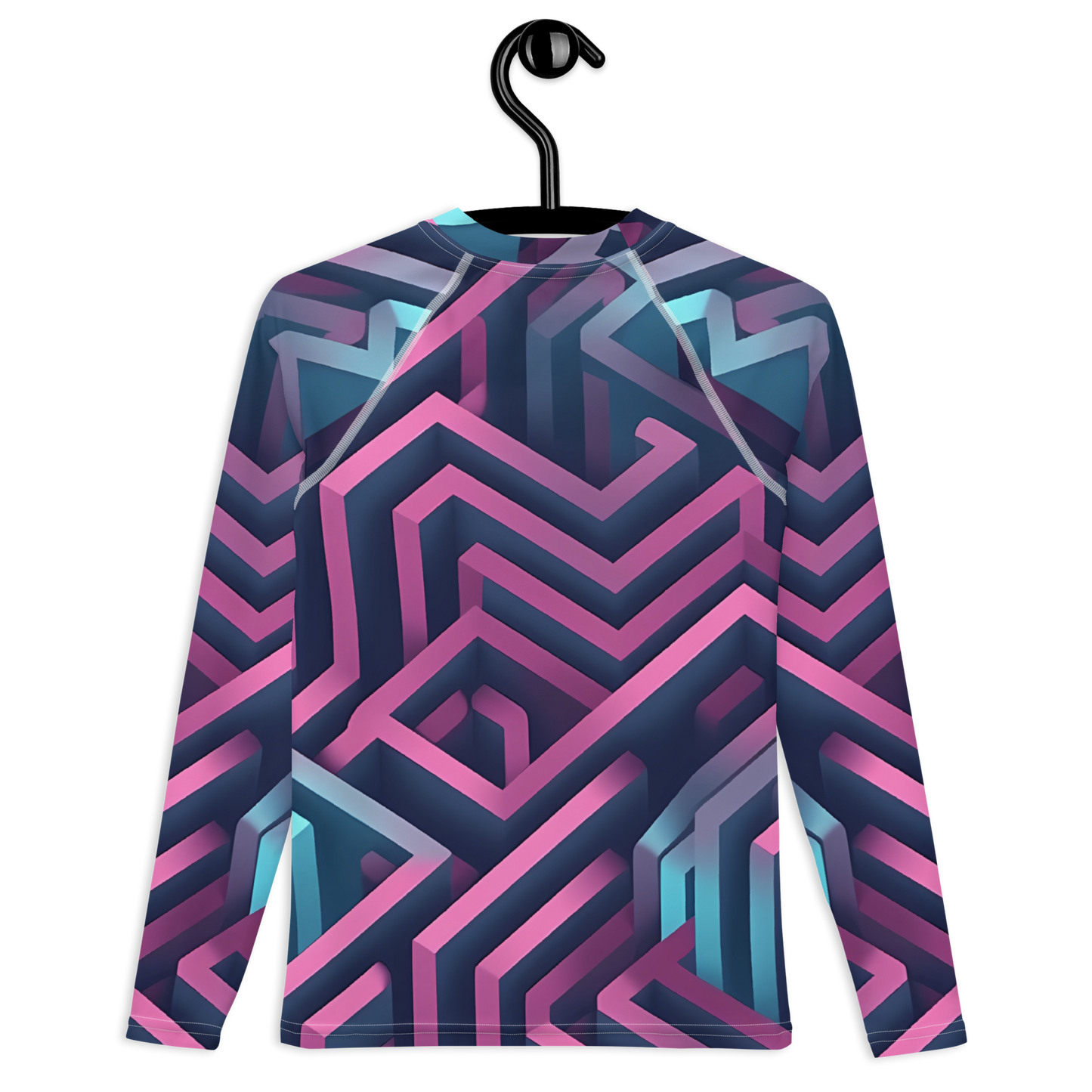 3D Maze Illusion | 3D Patterns | All-Over Print Youth Rash Guard - #4