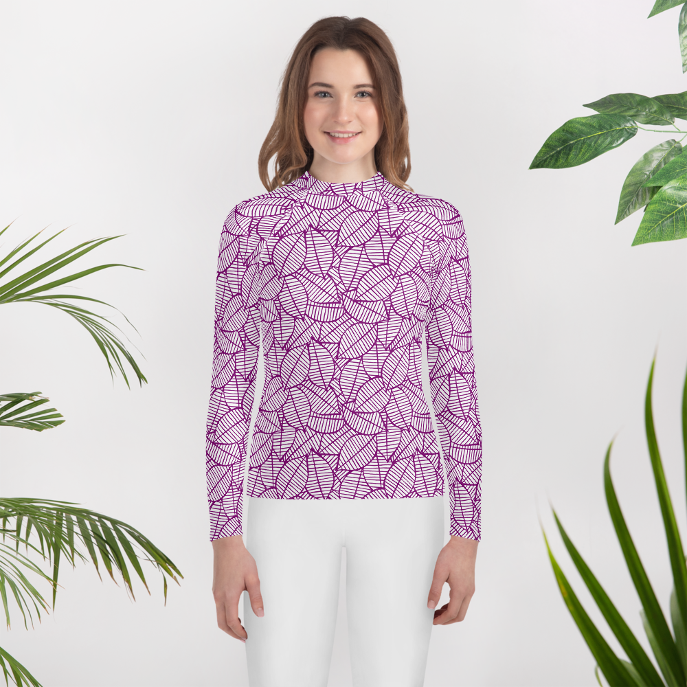 Colorful Fall Leaves | Seamless Patterns | All-Over Print Youth Rash Guard - #7