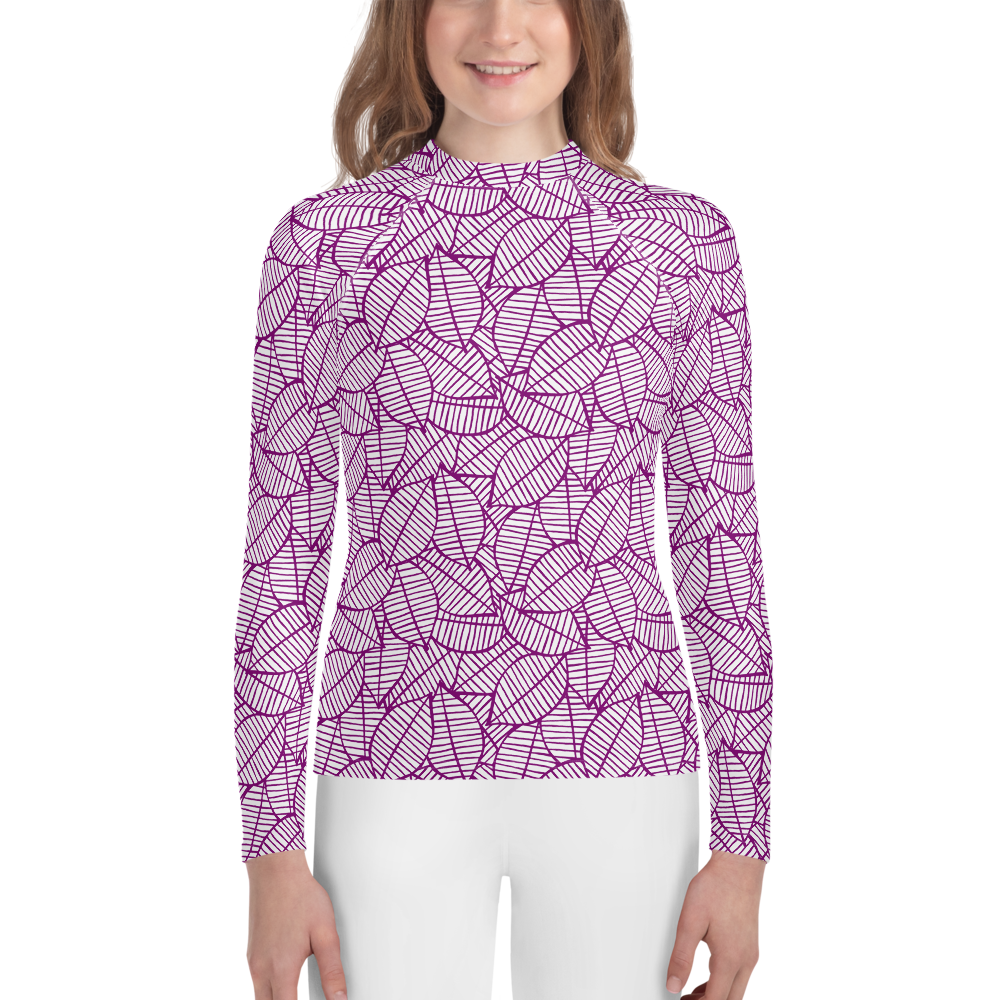 Colorful Fall Leaves | Seamless Patterns | All-Over Print Youth Rash Guard - #7