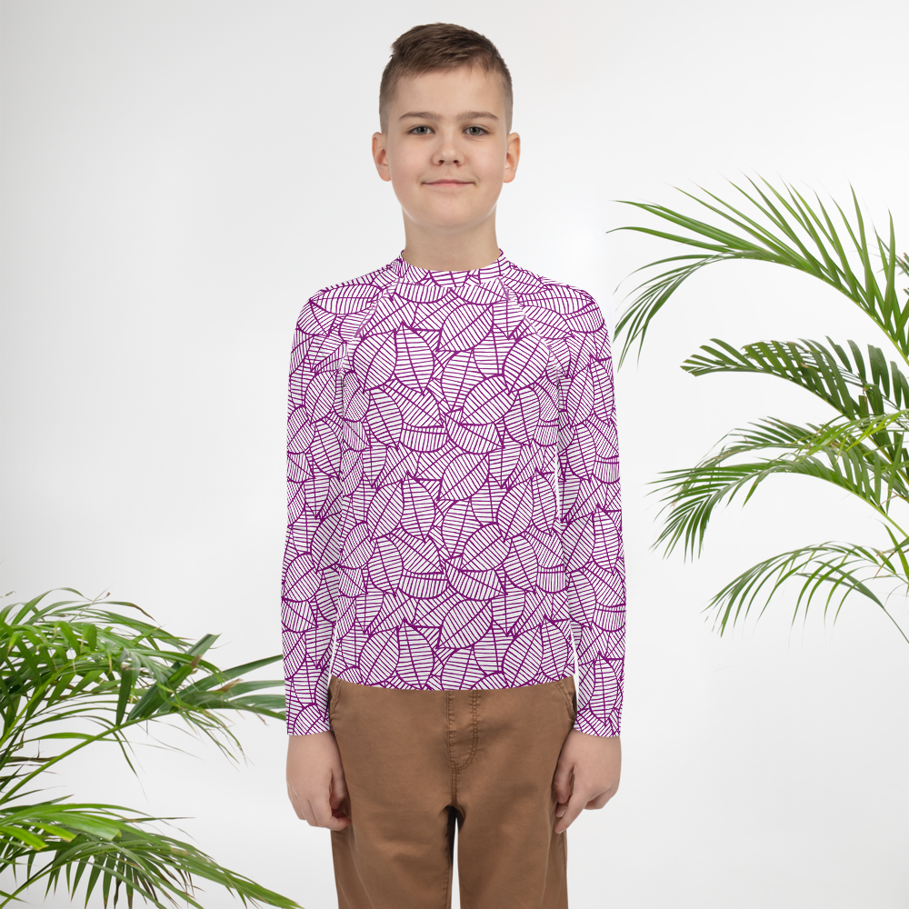 Colorful Fall Leaves | Seamless Patterns | All-Over Print Youth Rash Guard - #7