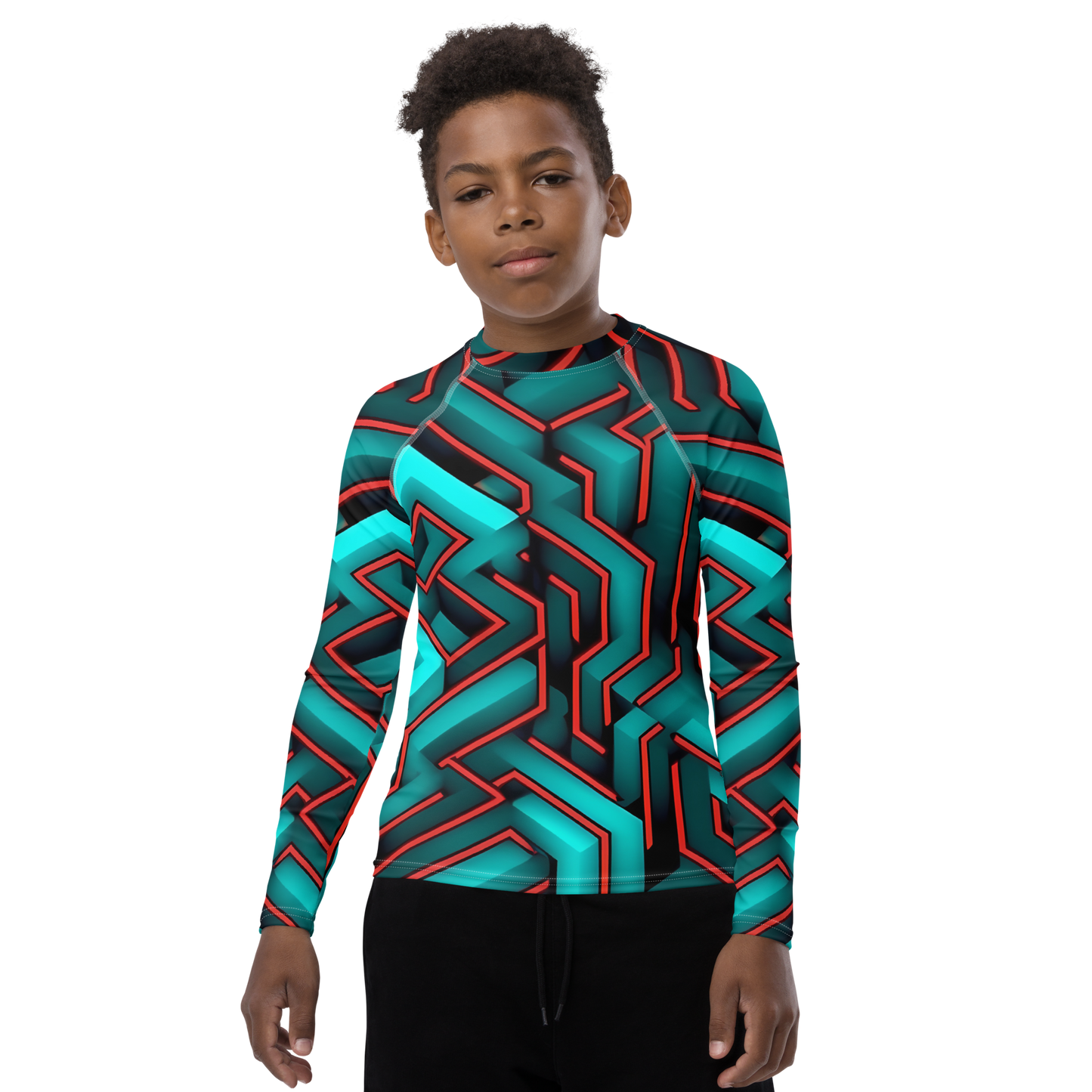 3D Maze Illusion | 3D Patterns | All-Over Print Youth Rash Guard - #2