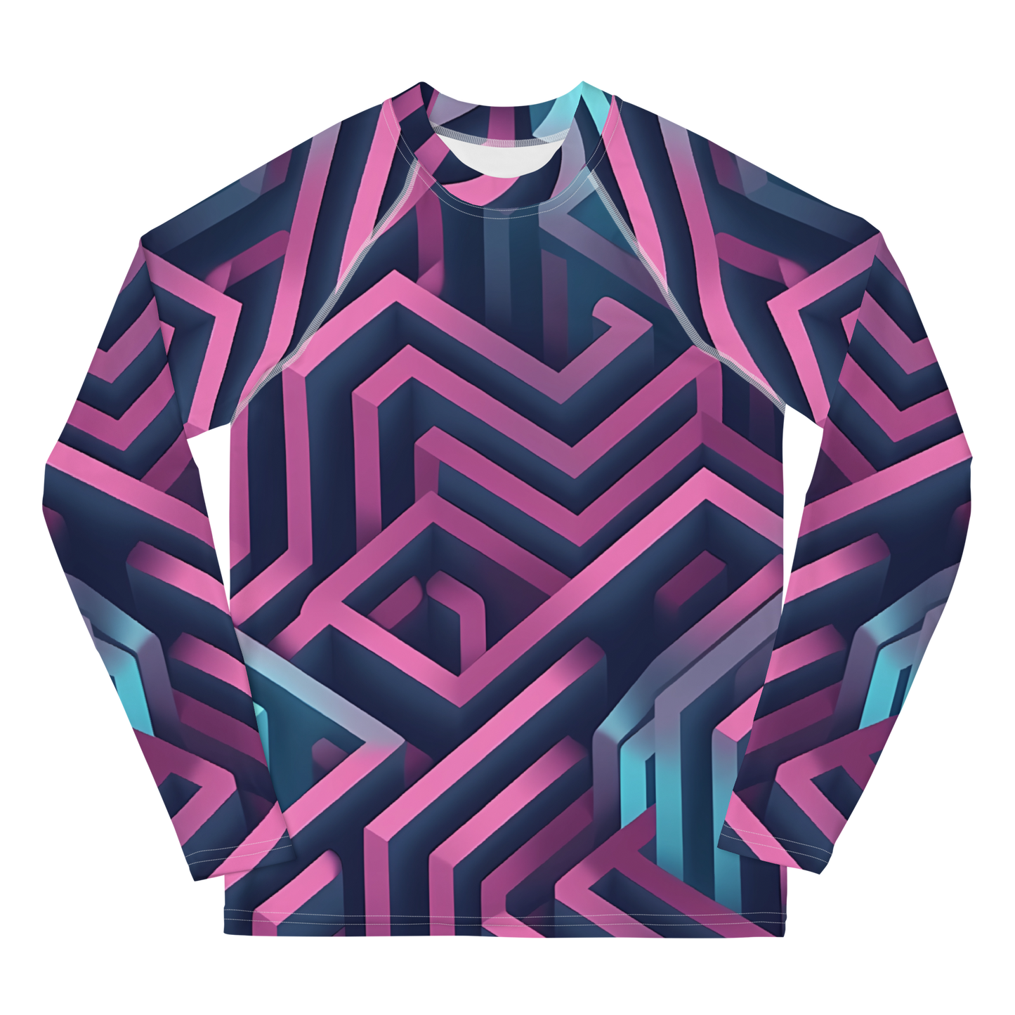 3D Maze Illusion | 3D Patterns | All-Over Print Youth Rash Guard - #4