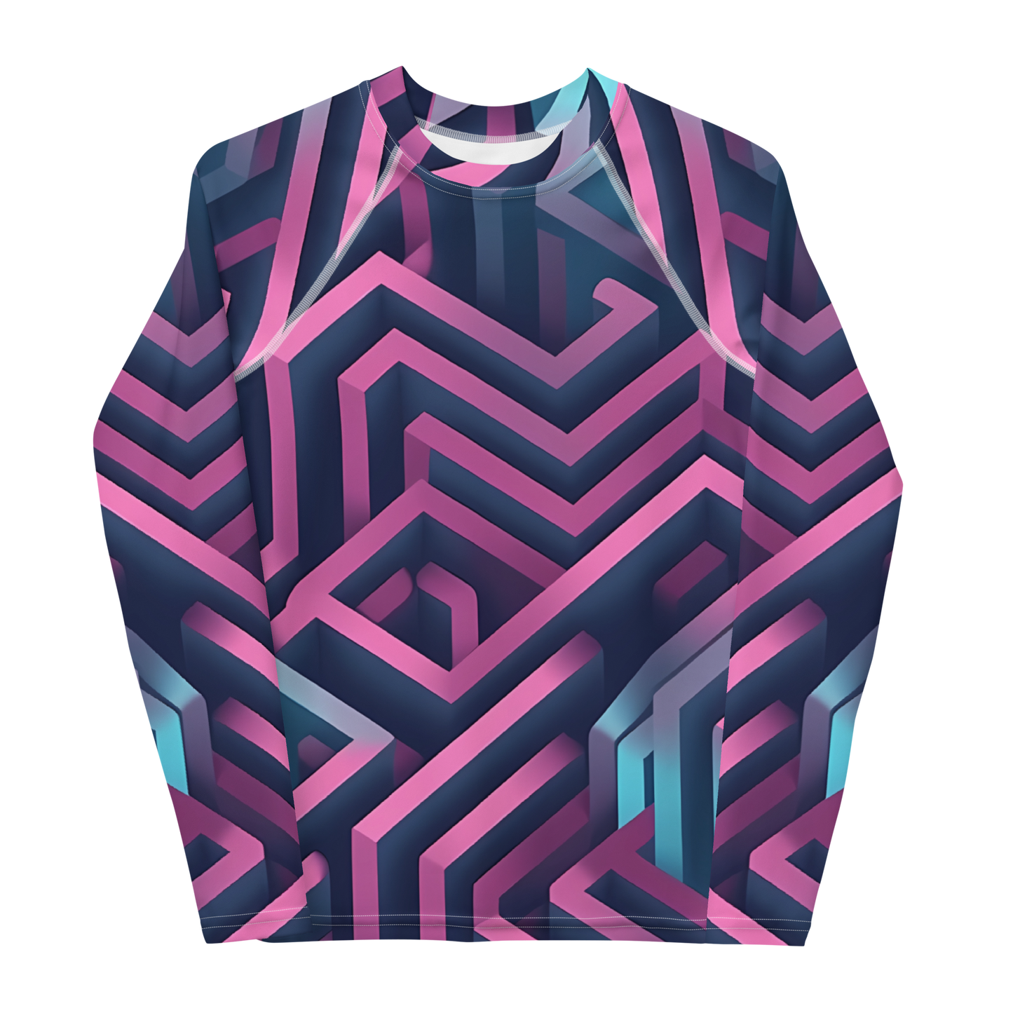 3D Maze Illusion | 3D Patterns | All-Over Print Youth Rash Guard - #4