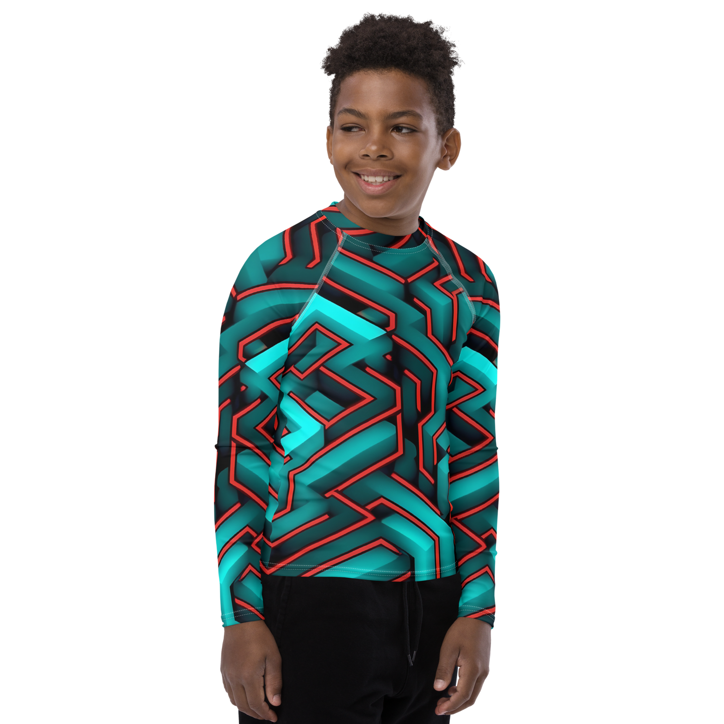 3D Maze Illusion | 3D Patterns | All-Over Print Youth Rash Guard - #2