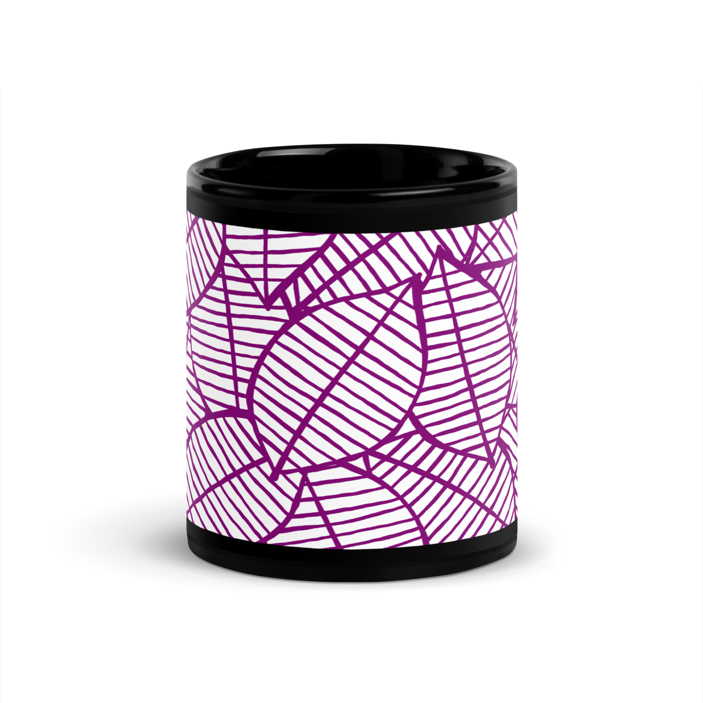 Colorful Fall Leaves | Seamless Patterns | Black Glossy Mug - #7