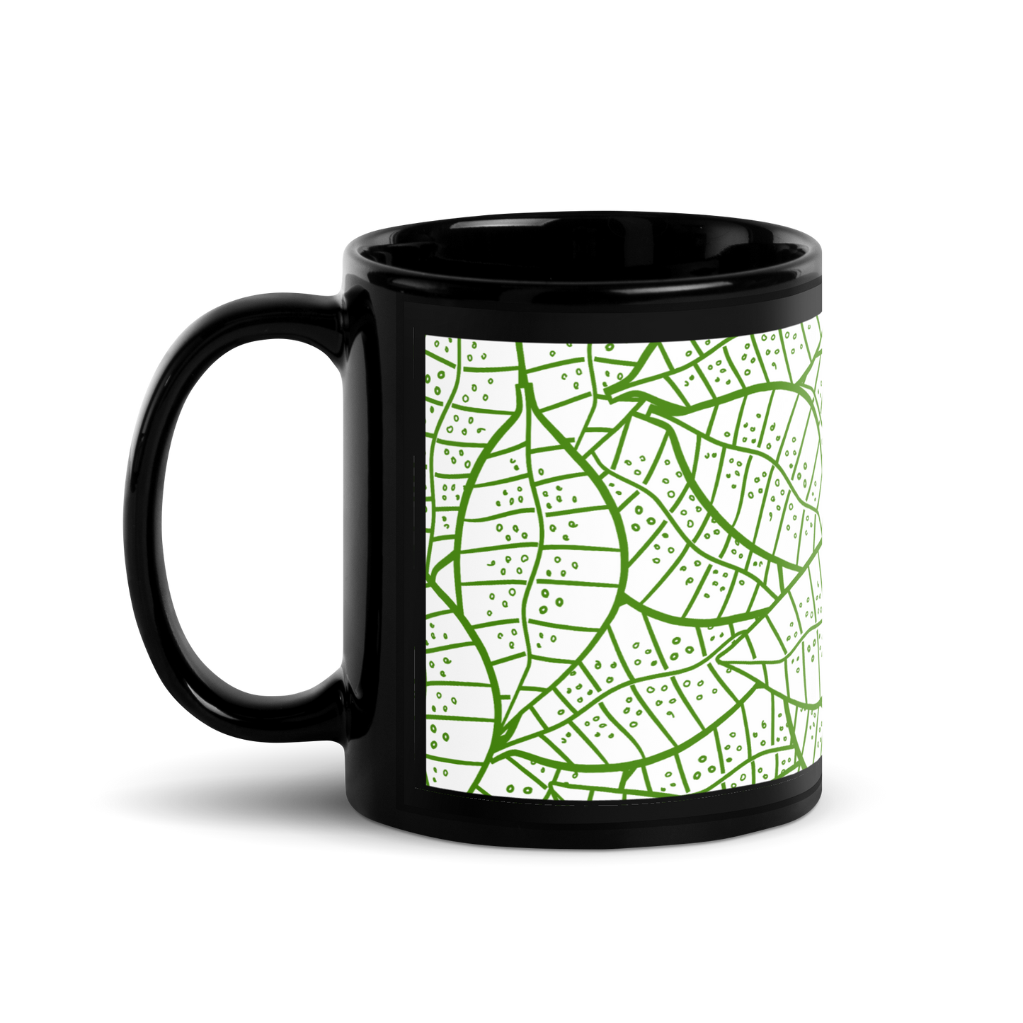 Colorful Fall Leaves | Seamless Patterns | Black Glossy Mug - #4