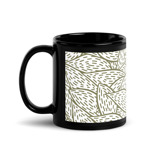 Colorful Fall Leaves | Seamless Patterns | Black Glossy Mug - #6