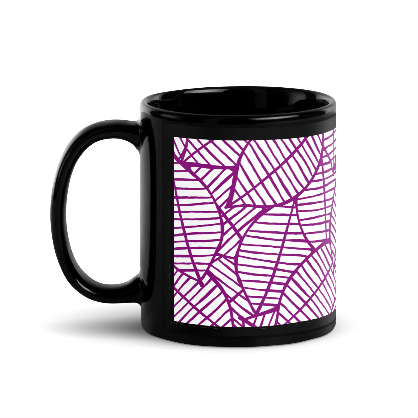 Colorful Fall Leaves | Seamless Patterns | Black Glossy Mug - #7