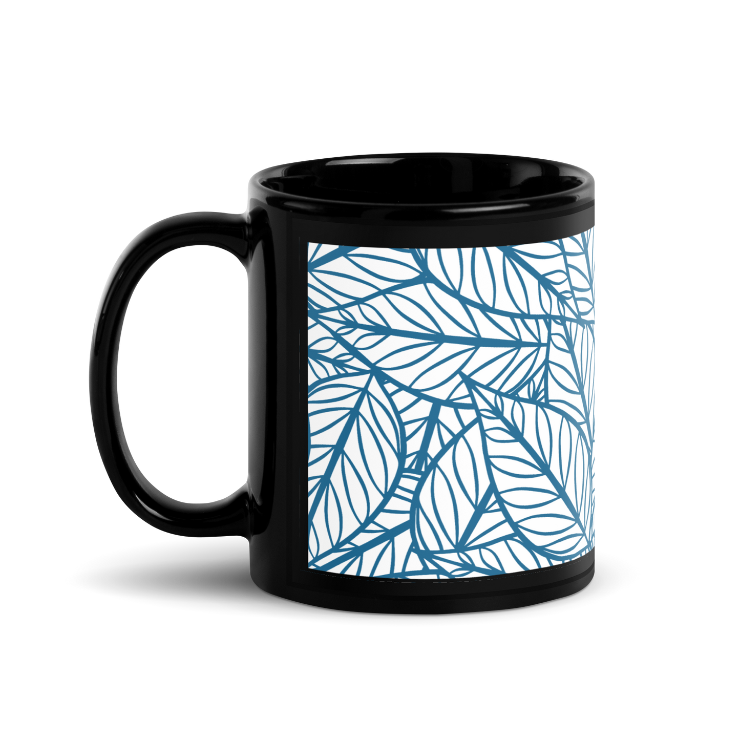 Colorful Fall Leaves | Seamless Patterns | Black Glossy Mug - #10