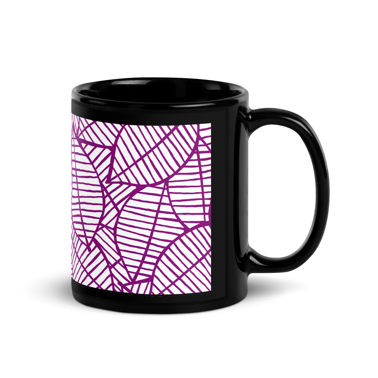 Colorful Fall Leaves | Seamless Patterns | Black Glossy Mug - #7