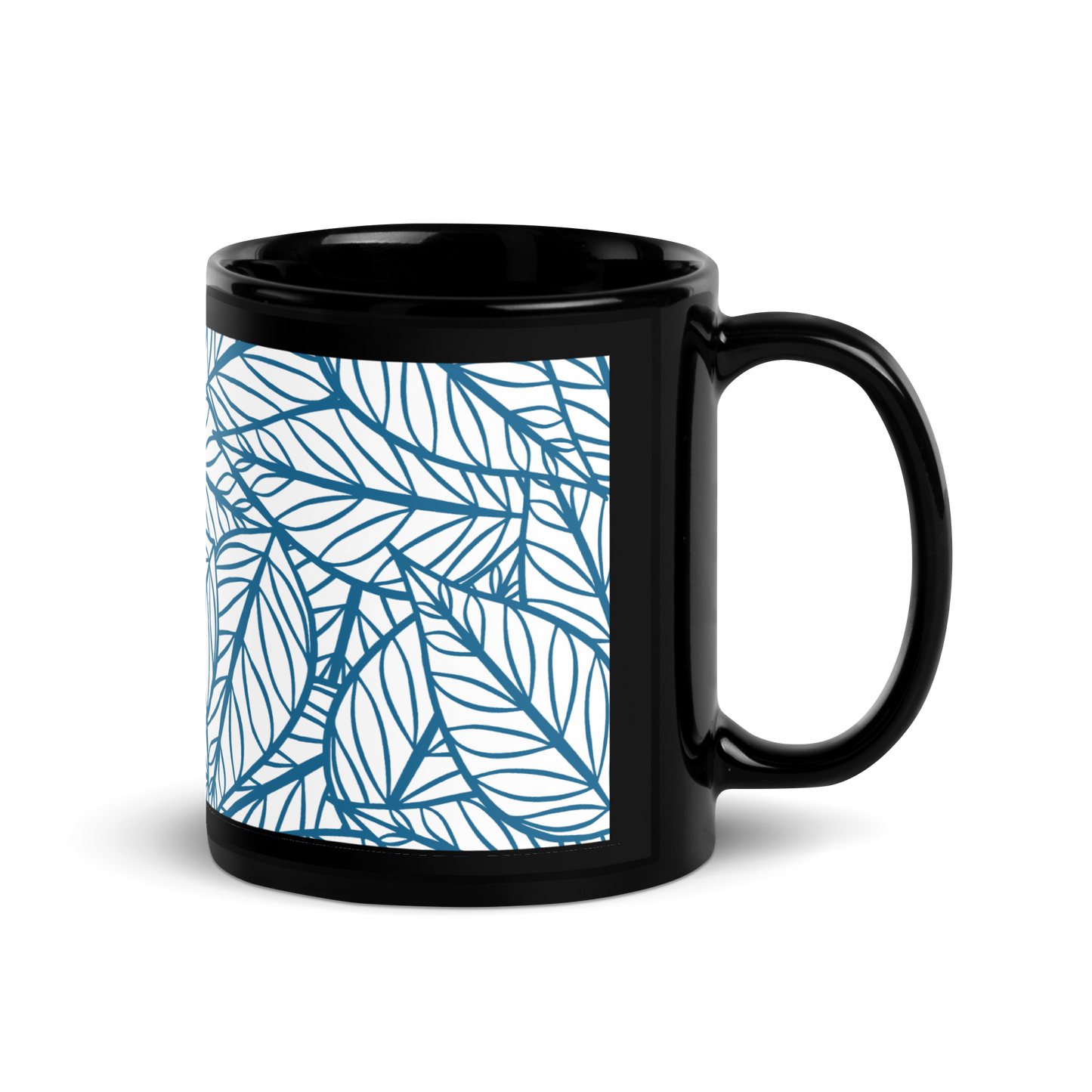 Colorful Fall Leaves | Seamless Patterns | Black Glossy Mug - #10