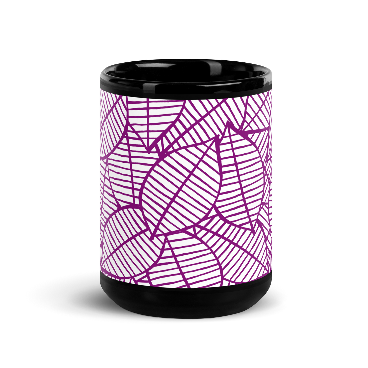 Colorful Fall Leaves | Seamless Patterns | Black Glossy Mug - #7