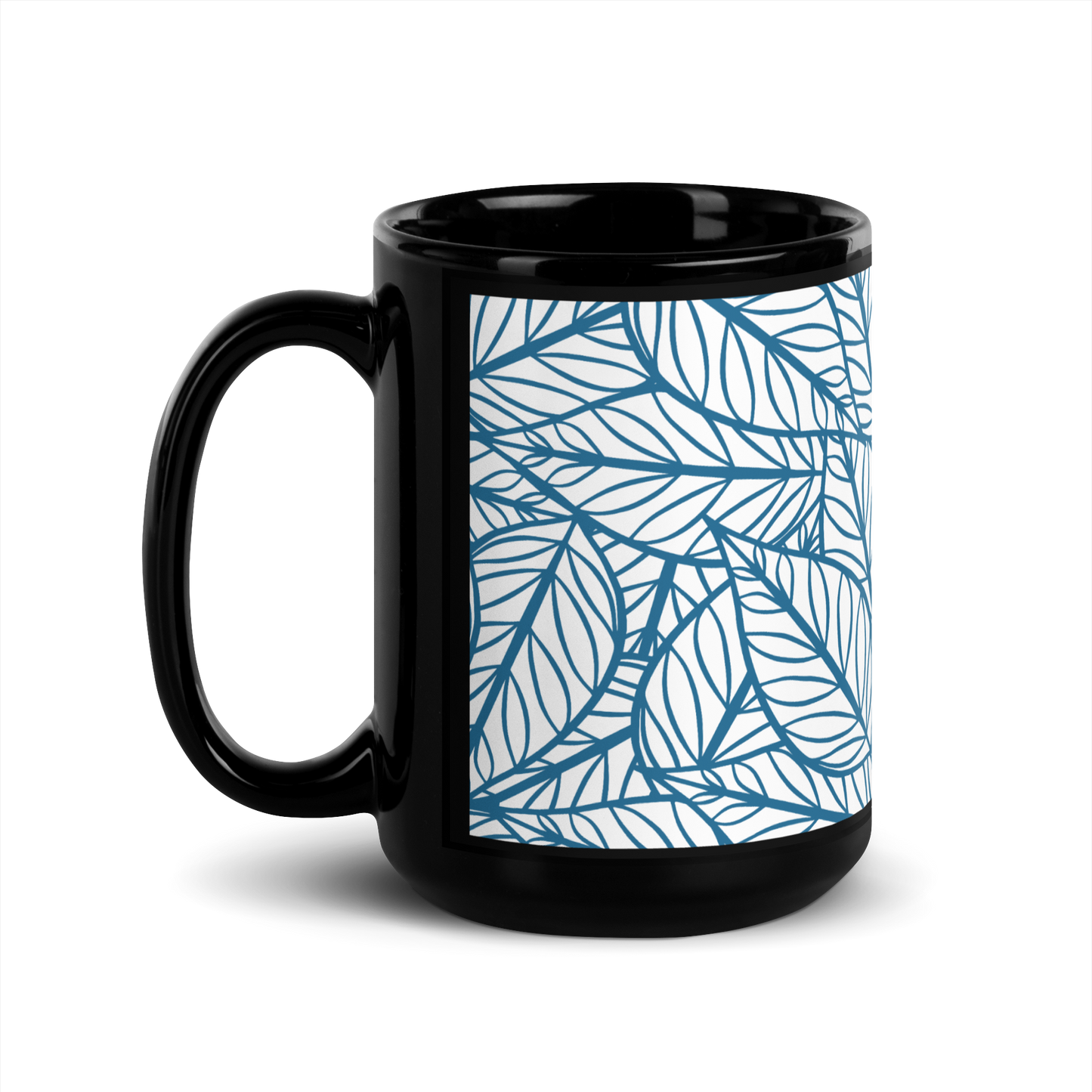 Colorful Fall Leaves | Seamless Patterns | Black Glossy Mug - #10