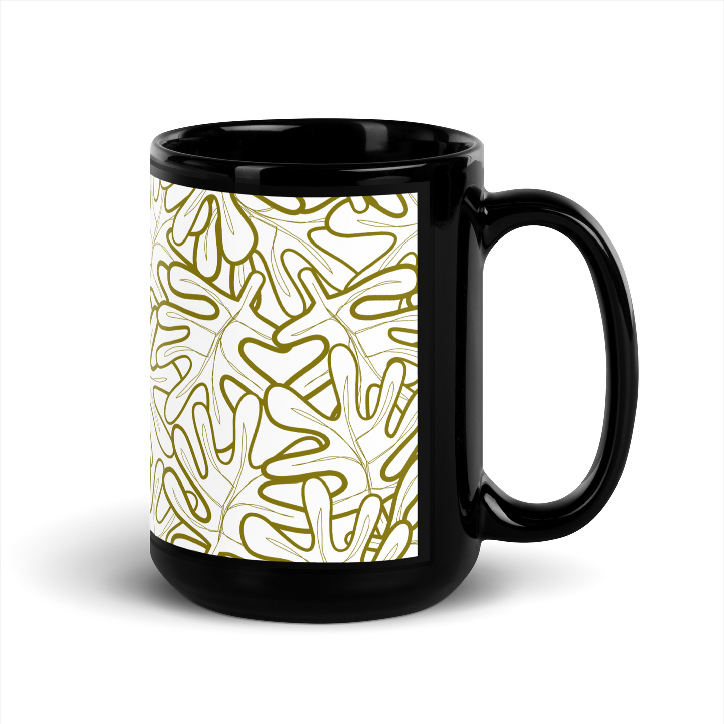 Colorful Fall Leaves | Seamless Patterns | Black Glossy Mug - #2