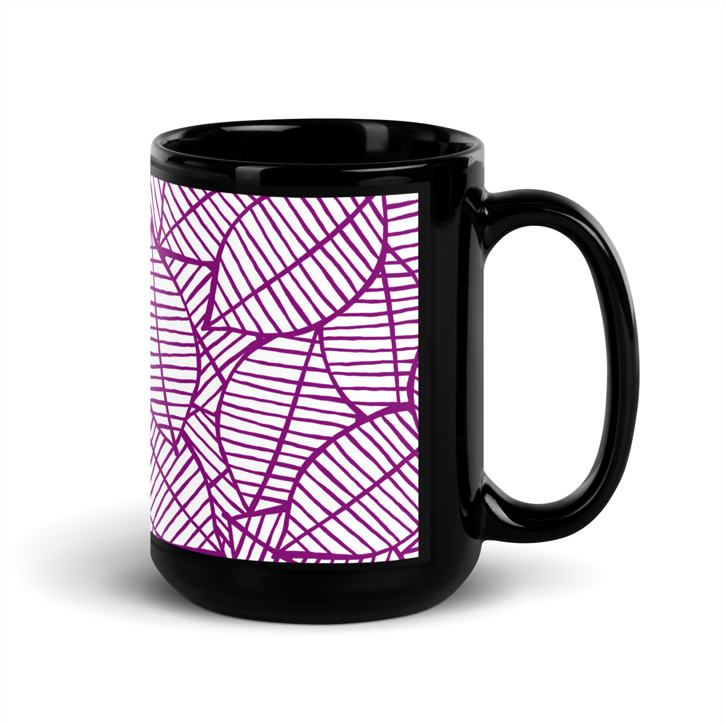 Colorful Fall Leaves | Seamless Patterns | Black Glossy Mug - #7