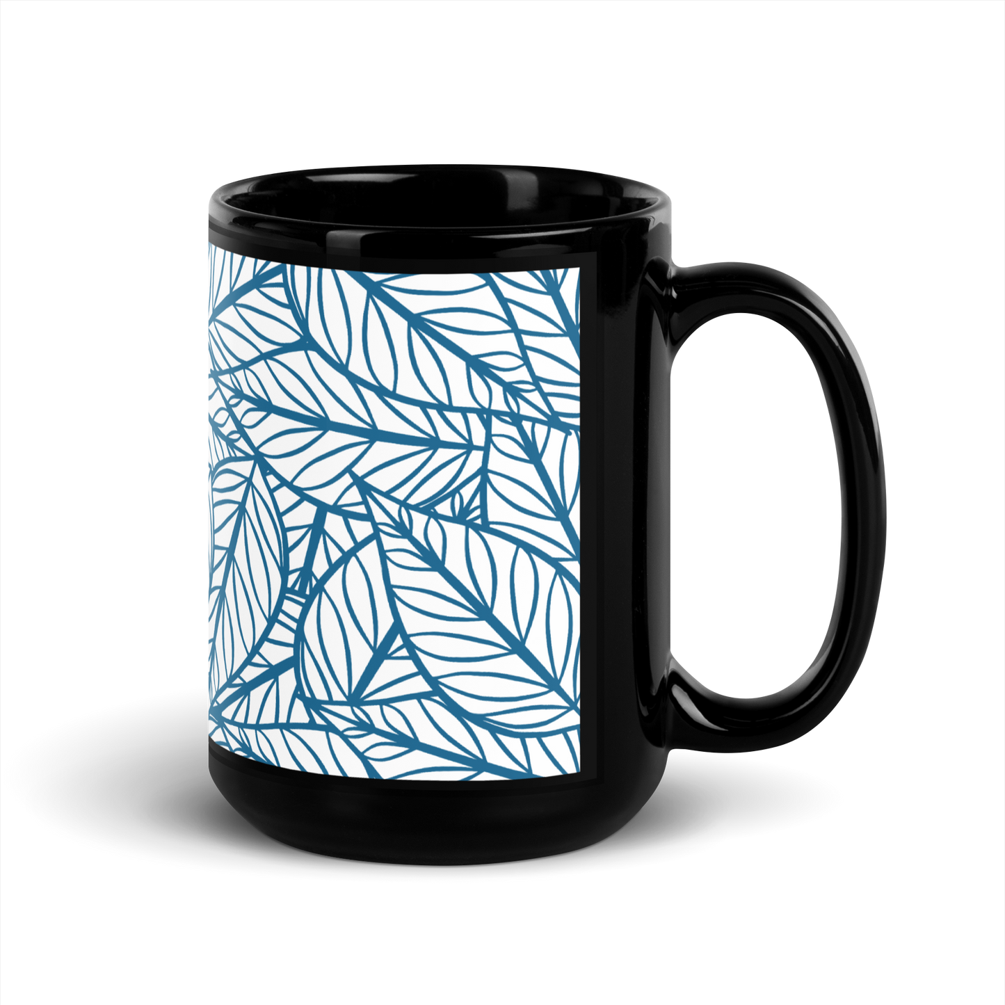 Colorful Fall Leaves | Seamless Patterns | Black Glossy Mug - #10