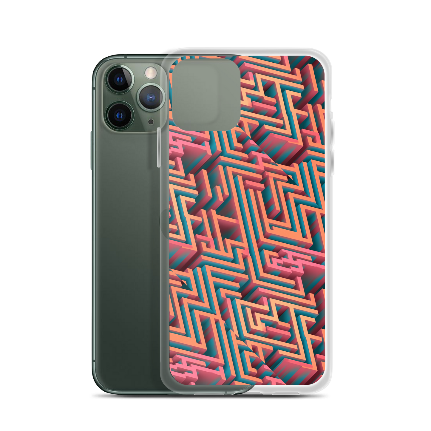 3D Maze Illusion | 3D Patterns | Clear Case for iPhone - #1