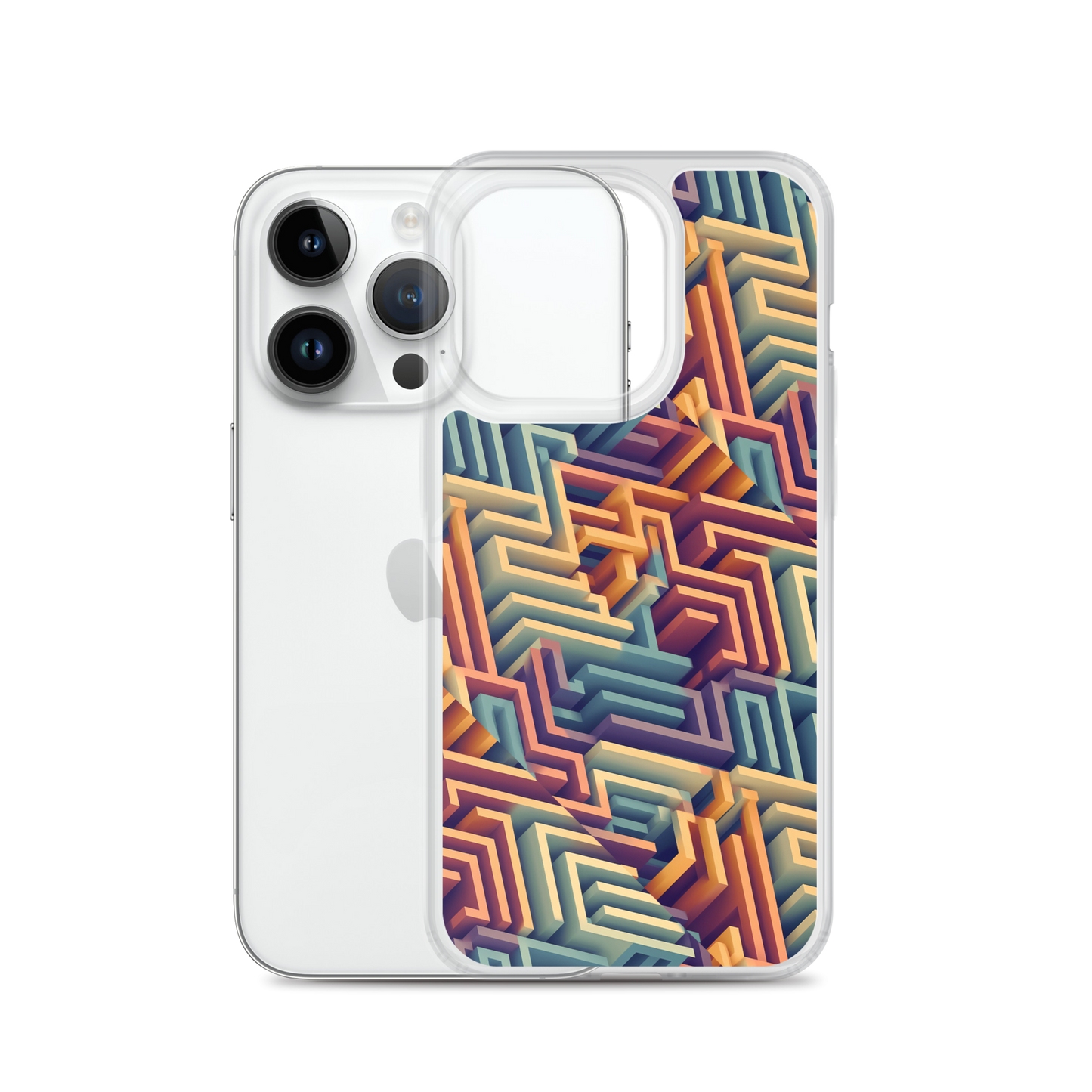 3D Maze Illusion | 3D Patterns | Clear Case for iPhone - #4