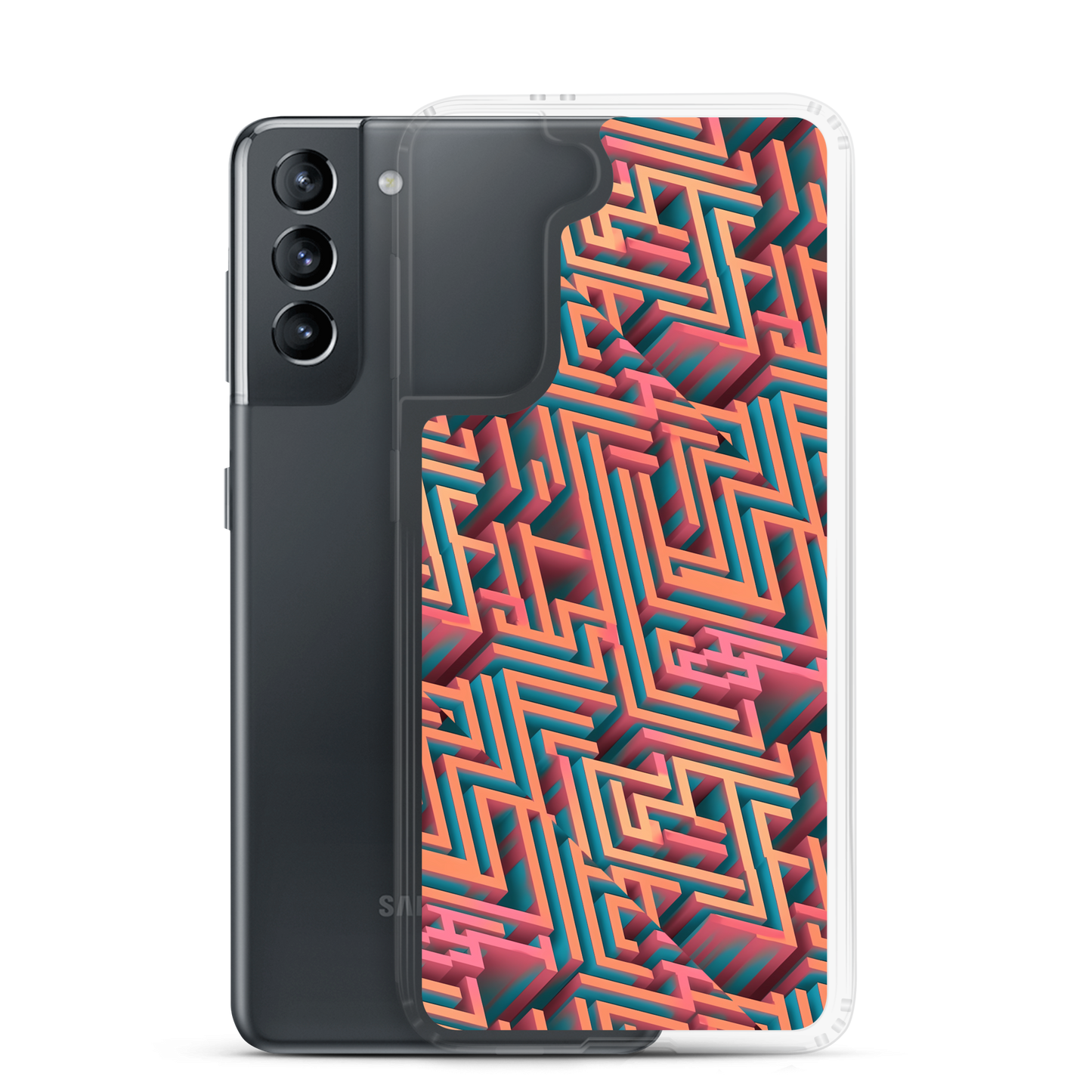 3D Maze Illusion | 3D Patterns | Clear Case for Samsung - #1