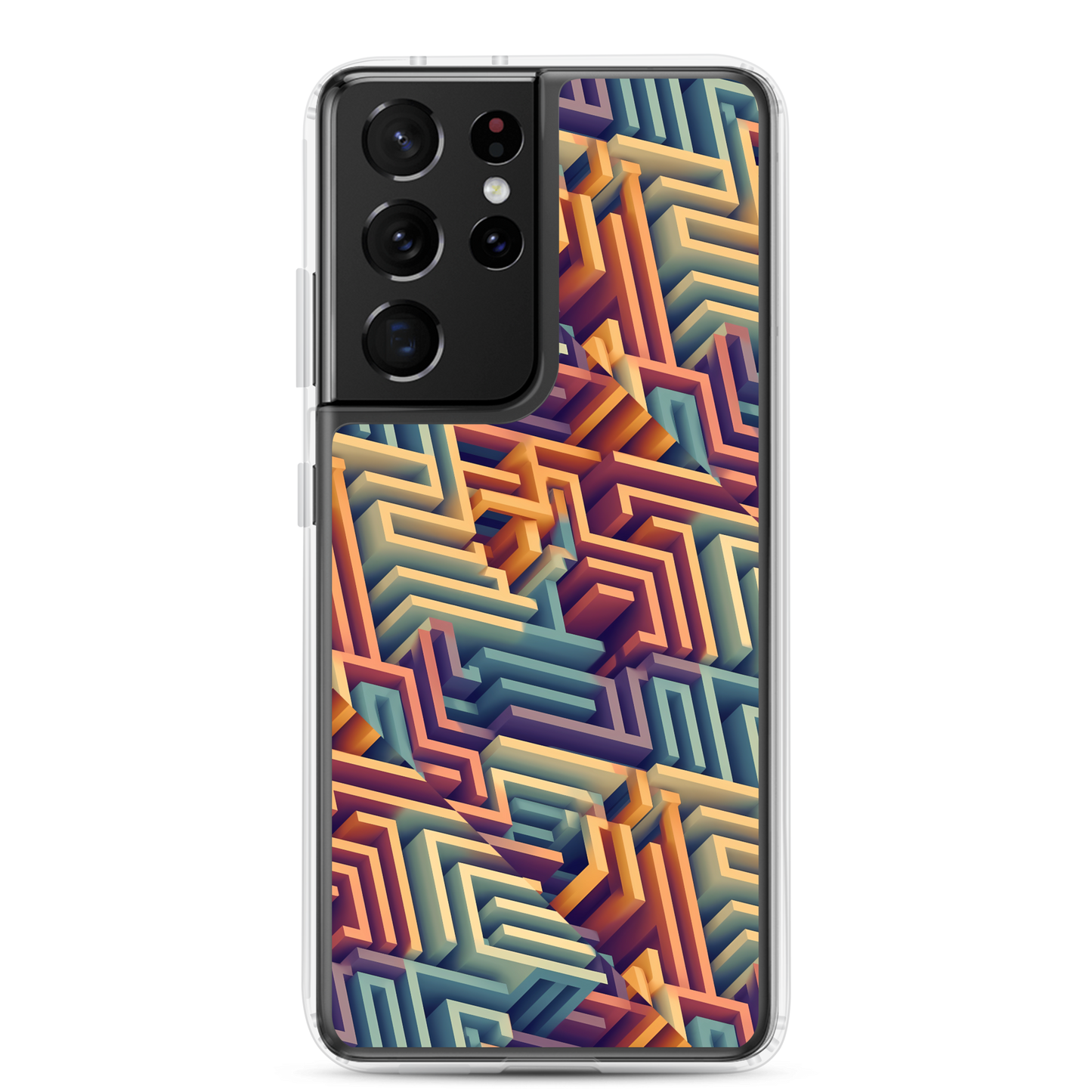 3D Maze Illusion | 3D Patterns | Clear Case for Samsung - #3