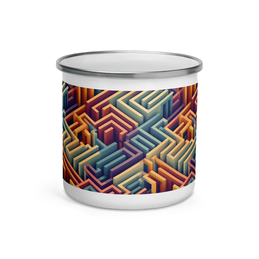 3D Maze Illusion | 3D Patterns | Enamel Mug - #3