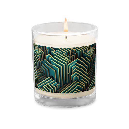 3D Maze Illusion | 3D Patterns | Glass Jar Soy Wax Candle - #5