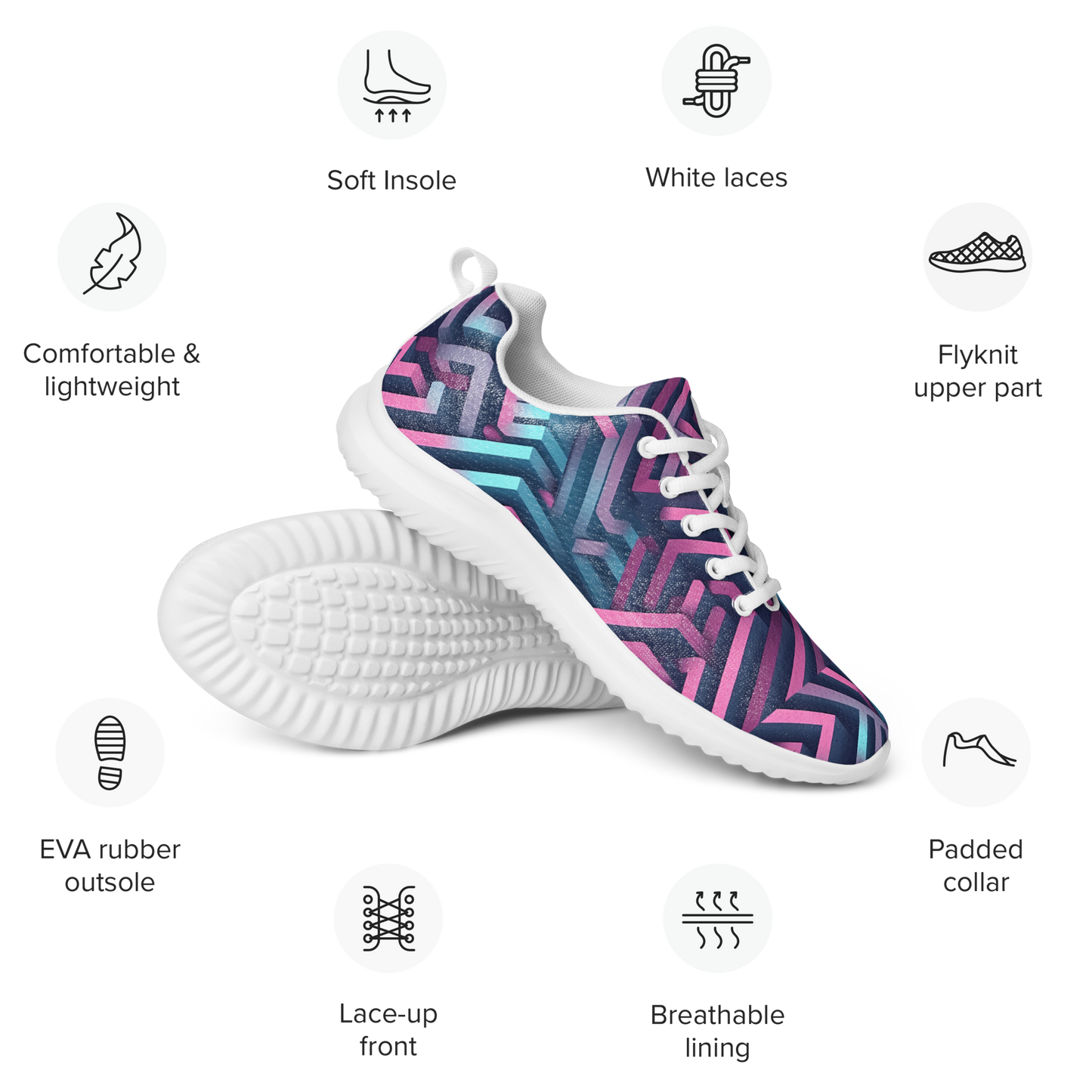 3D Maze Illusion | 3D Patterns | Men's Athletic Shoes - #4