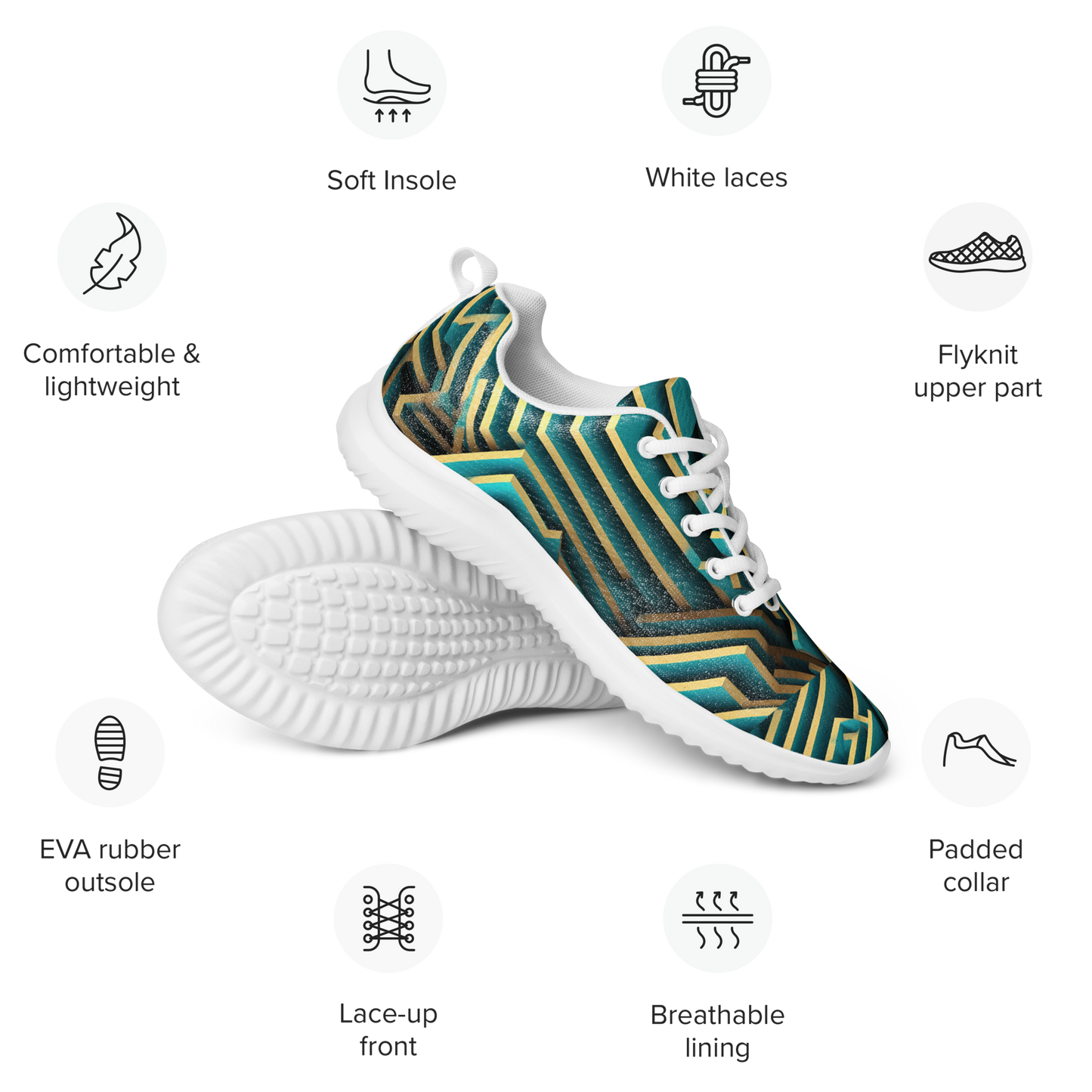 3D Maze Illusion | 3D Patterns | Men's Athletic Shoes - #5