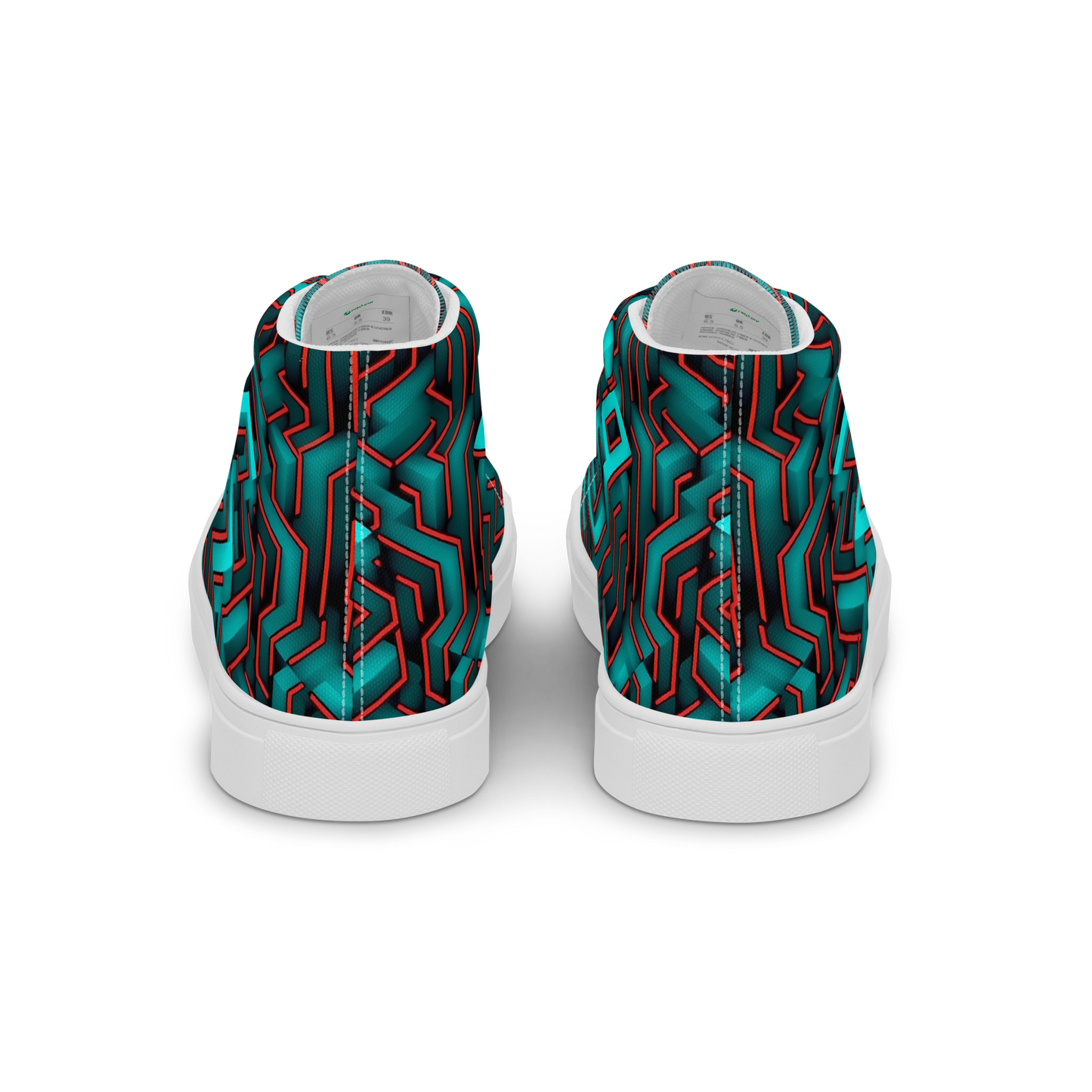 3D Maze Illusion | 3D Patterns | Men's High Top Canvas Shoes - #2