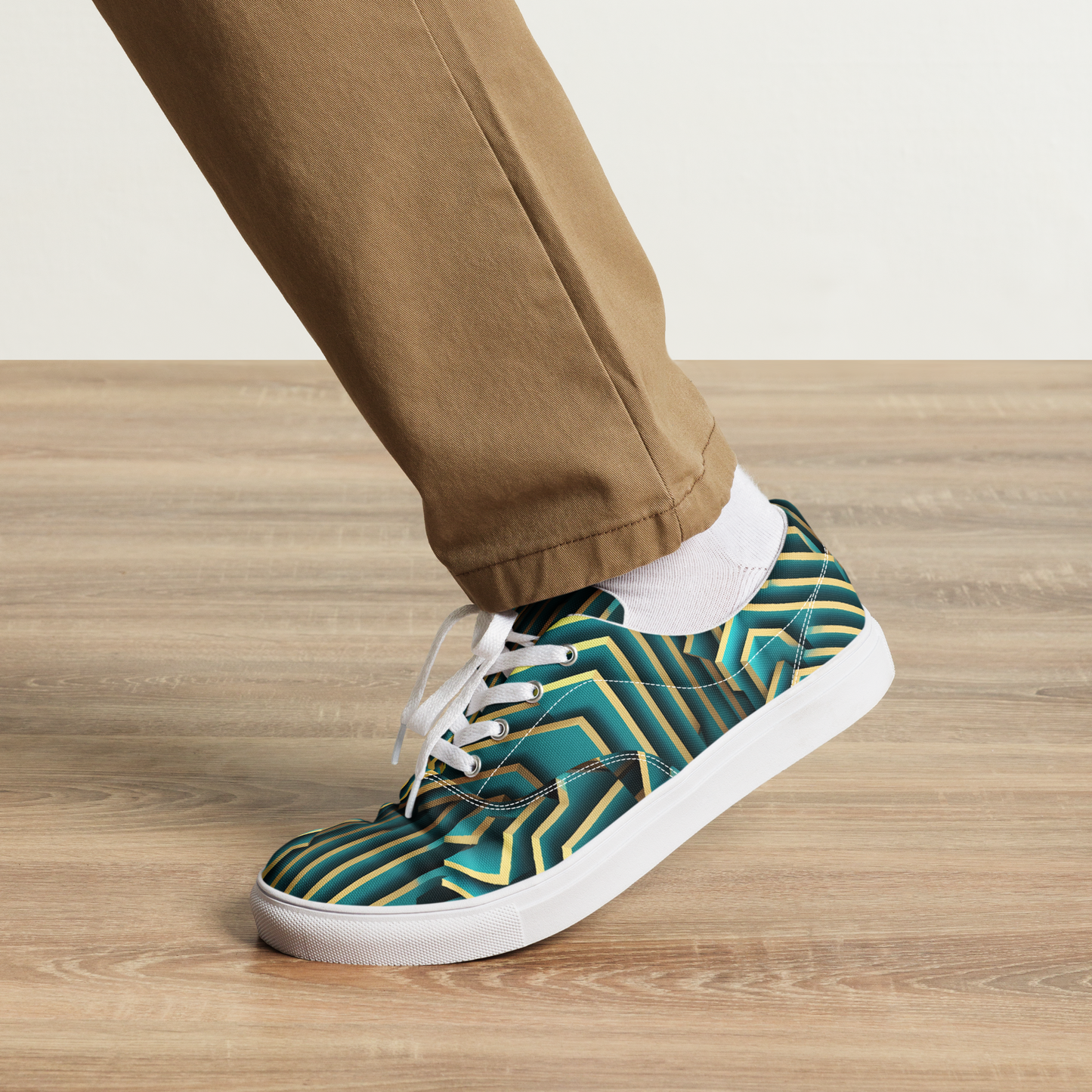 3D Maze Illusion | 3D Patterns | Men's Lace-Up Canvas Shoes - #5
