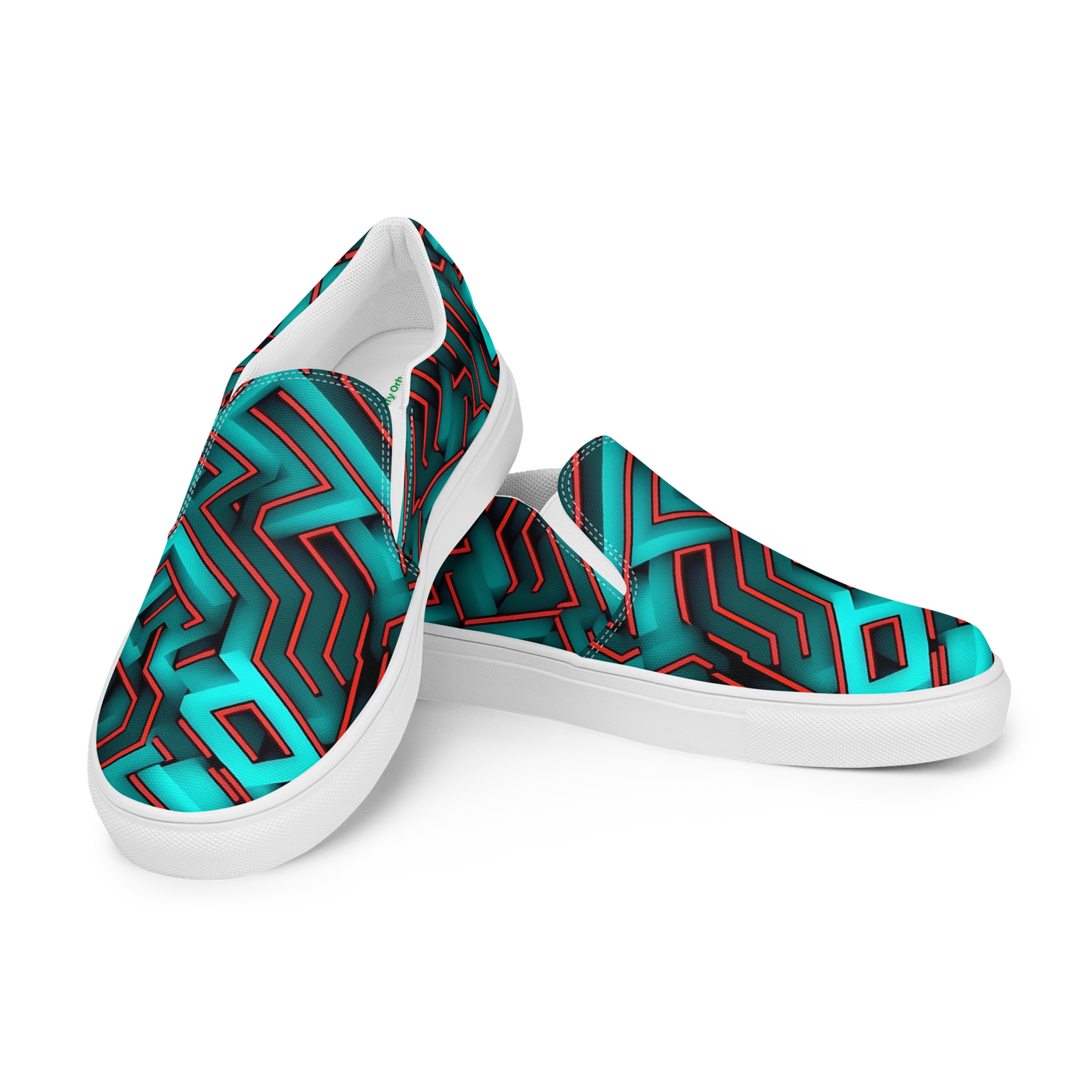 3D Maze Illusion | 3D Patterns | Men's Slip-On Canvas Shoes - #2