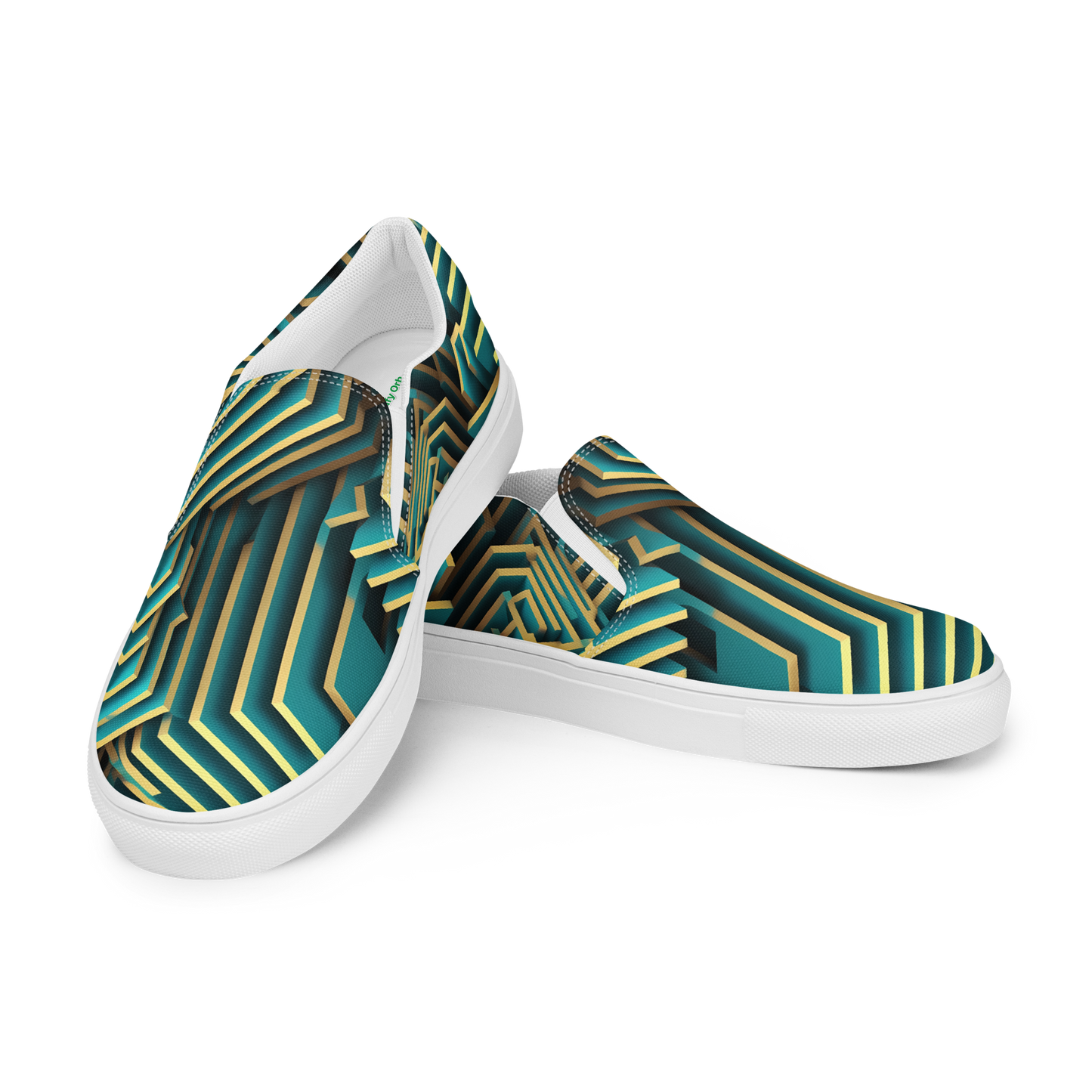 3D Maze Illusion | 3D Patterns | Men's Slip-On Canvas Shoes - #5