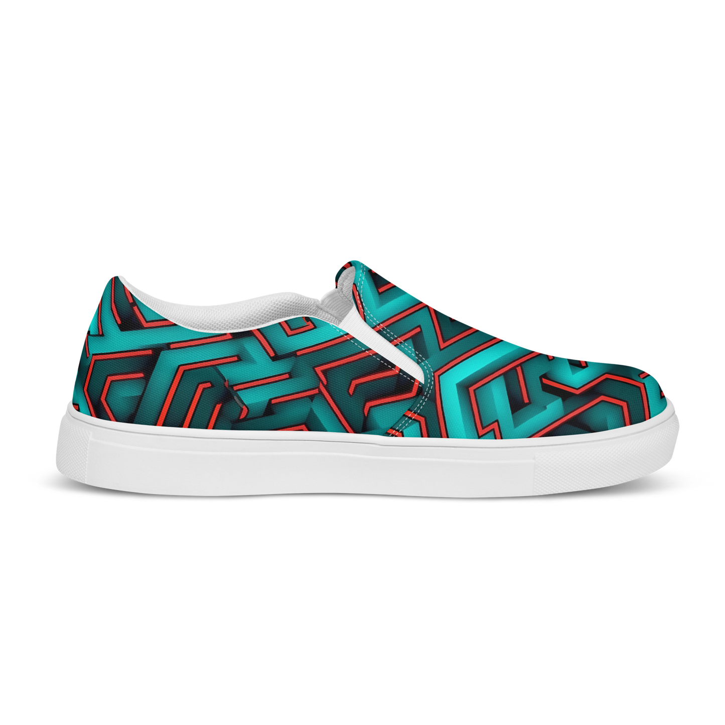 3D Maze Illusion | 3D Patterns | Men's Slip-On Canvas Shoes - #2