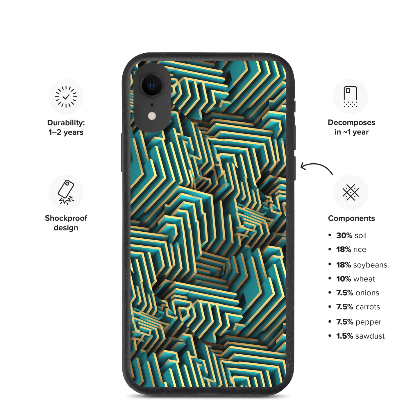 3D Maze Illusion | 3D Patterns | Speckled Case for iPhone - #5
