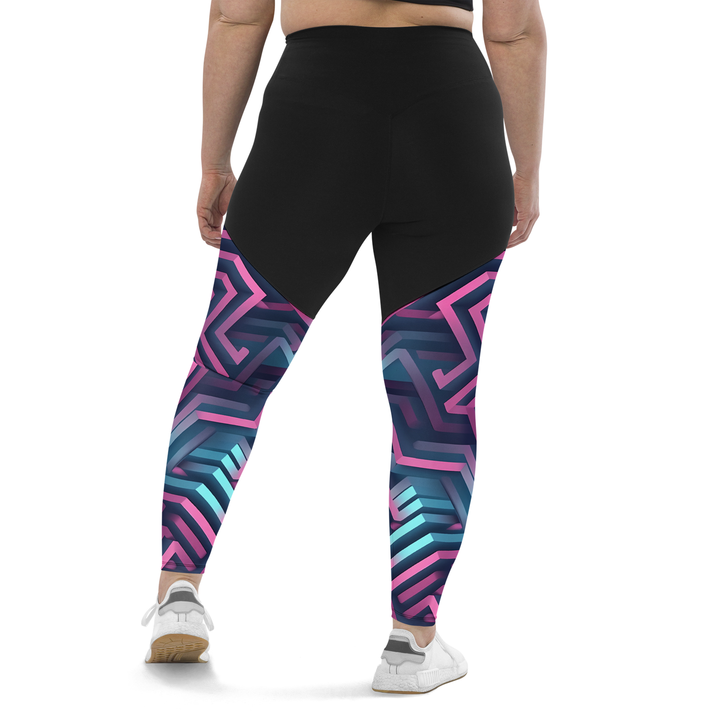 3D Maze Illusion | 3D Patterns | Sports Leggings - #4