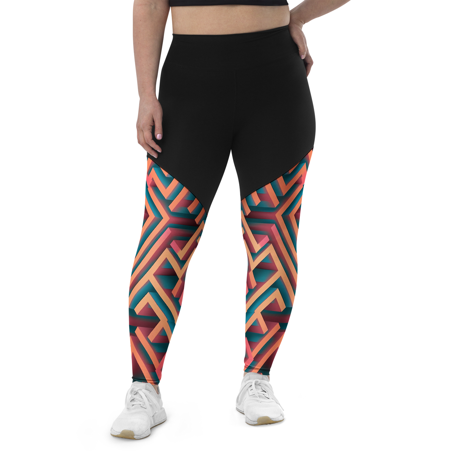 3D Maze Illusion | 3D Patterns | Sports Leggings - #1