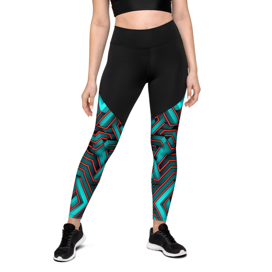 3D Maze Illusion | 3D Patterns | Sports Leggings - #2